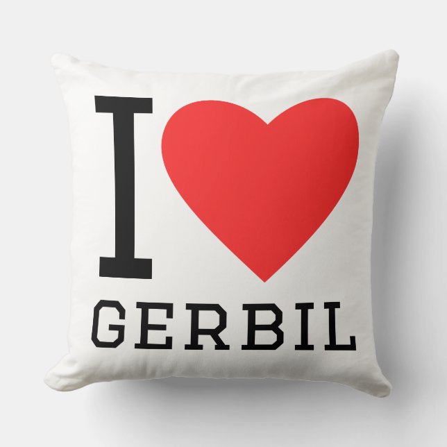 I love Gerber Throw Pillow (Front)