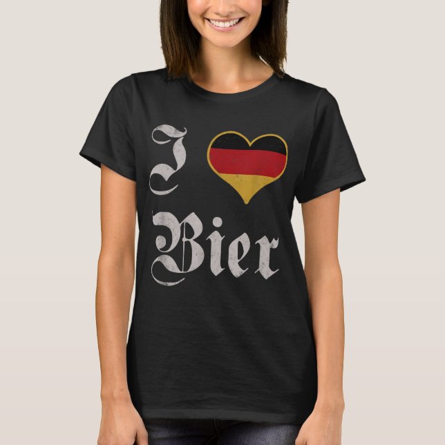 I Love German Beer Oktoberfest Munich Drink Bier T-Shirt (Front)