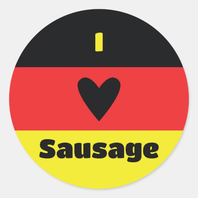 I Love German Sausage Sticker (Devant)