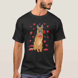 I Love German Shepherd Heart Valentines Day Funny  T-Shirt