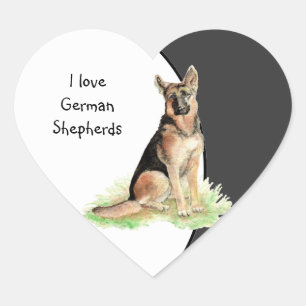 I love German Shepherds Dog, Pet with Heart Heart Sticker