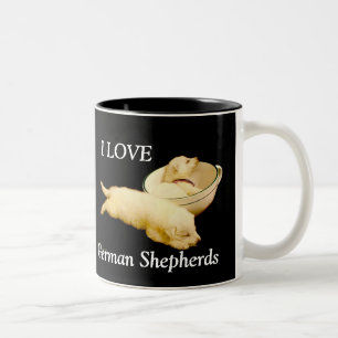 I LOVE German Shepherds Two-Tone Coffee Mug