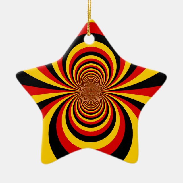 I Love Germany National Flag Colours Art Print Ceramic Ornament (Front)