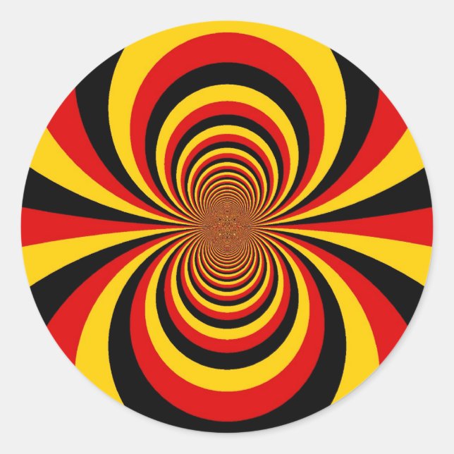 I Love Germany National Flag Colours Art Print Classic Round Sticker (Front)