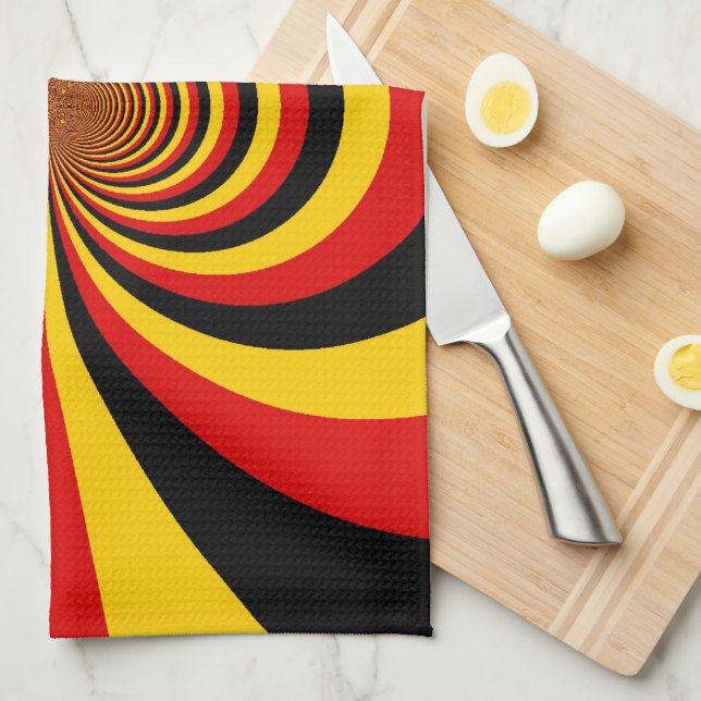 I Love Germany National Flag Colours Art Print Kitchen Towel (Quarter Fold)