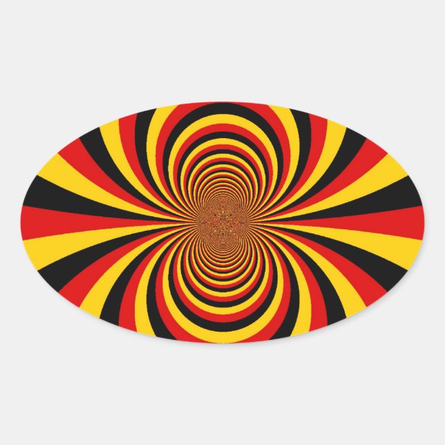 I Love Germany National Flag Colours Art Print Oval Sticker (Front)
