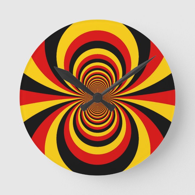 I Love Germany National Flag Colours Art Print Round Clock (Front)