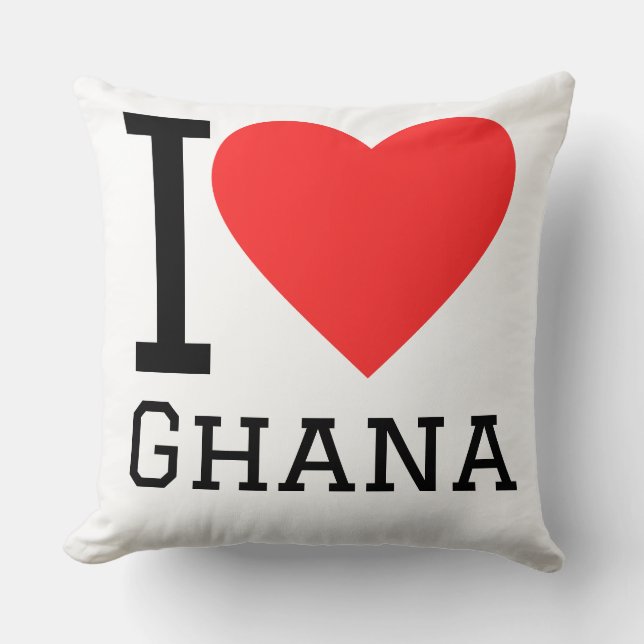 I love ghana throw pillow (Front)