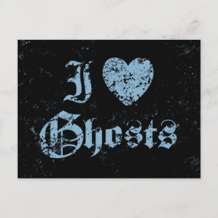 I Love Ghosts Postcard