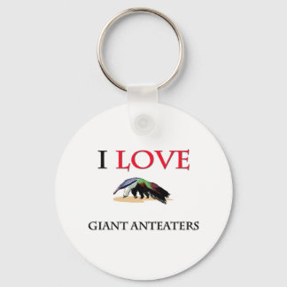I Love Giant Anteaters Keychain