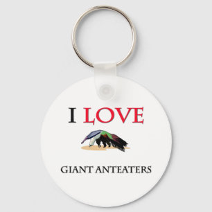 I Love Giant Anteaters Keychain