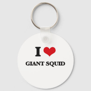 I Love Giant Squid Keychain