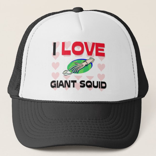 I Love Giant Squid Trucker Hat (Front)