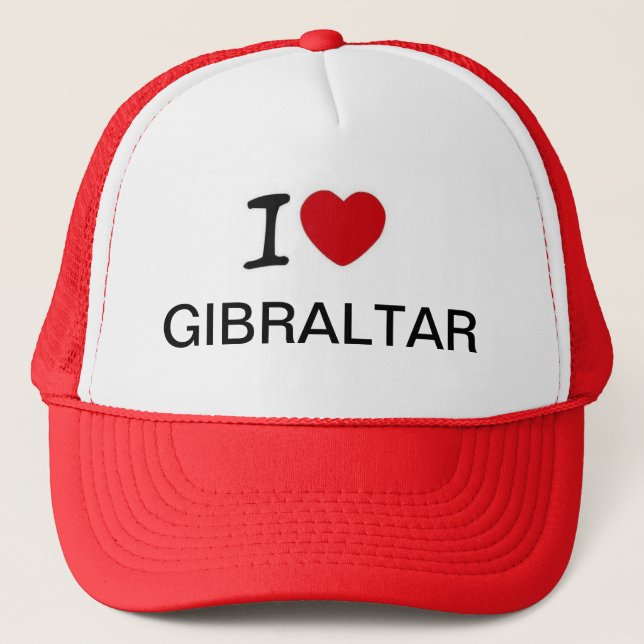 I Love Gibraltar Truckers Hat Design (Front)