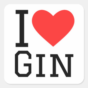 I love gin square sticker