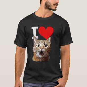 I Love Ginger Cat Meow Kitty Meowdy Mom Dad Orange T-Shirt