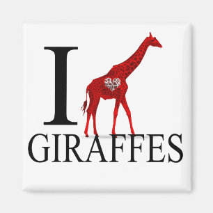 I Love Giraffes Magnets