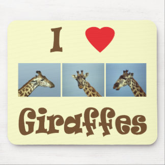 I love giraffes mouse pad