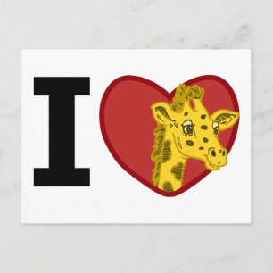 I Love Giraffes Postcard