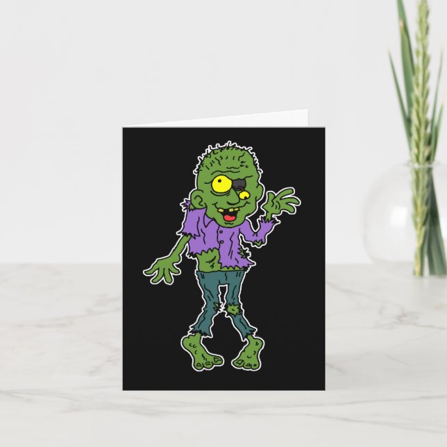 I Love Girls With Brains Zombie Valentine Holiday Card (Front)