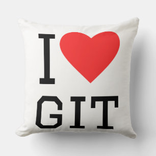 I love git throw pillow