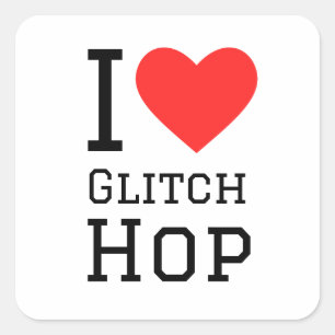 I love glitch hop square sticker
