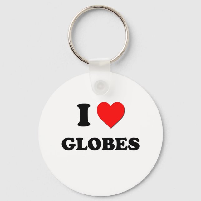 I Love Globes Keychain (Front)