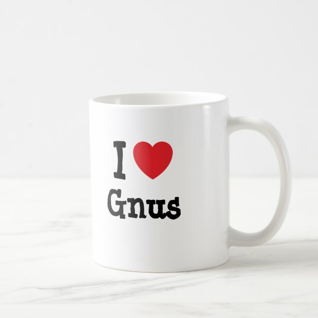 I love Gnus heart custom personalized Coffee Mug (Right)