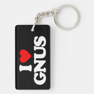 I LOVE GNUS KEYCHAIN