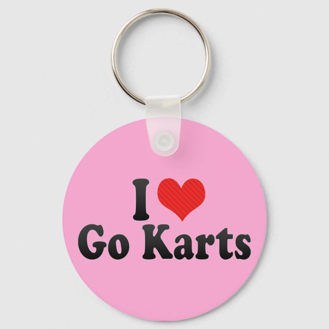 I Love Go Karts Keychain (Front)