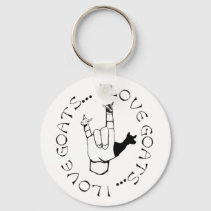 I Love Goats ASL Sign Language Hand Symbol Keychain