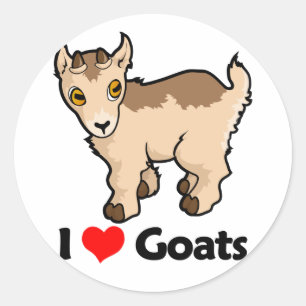 I Love Goats Classic Round Sticker