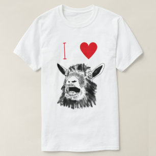 I Love Goats Funny Screaming Animal Drawing Art T-Shirt