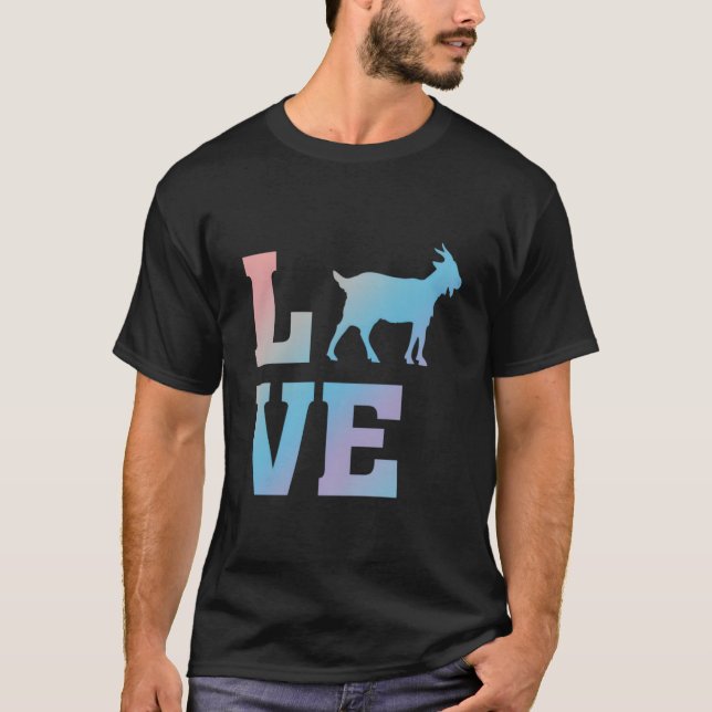 I Love Goats Goat Animal T-Shirt (Front)