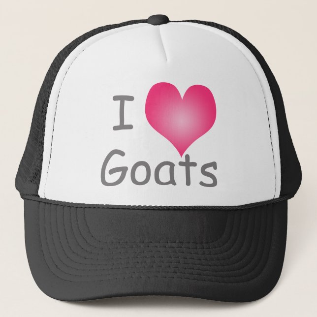 I Love Goats Trucker Hat (Front)