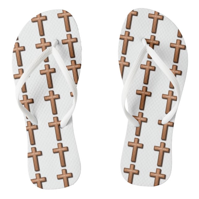 "I LOVE GOD" CROSS FLIP FLOPS (Footbed)