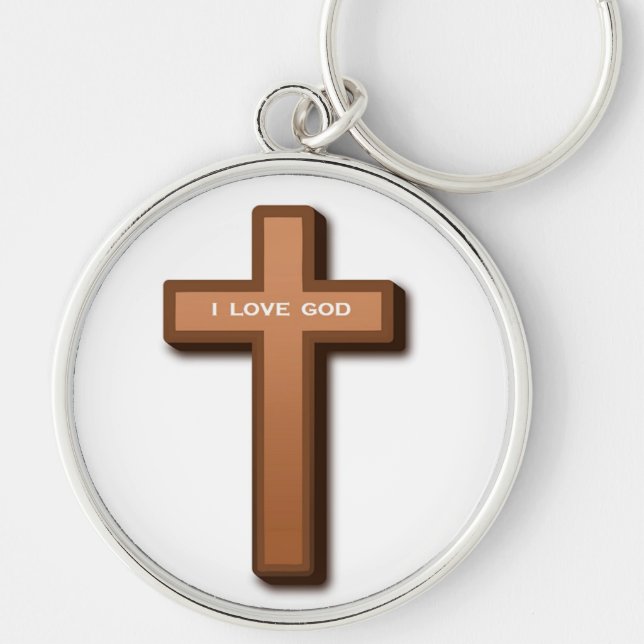 "I LOVE GOD" CROSS KEYCHAIN (Front)