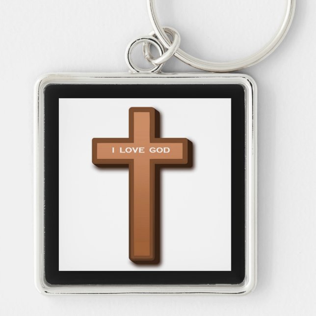"I LOVE GOD" CROSS KEYCHAIN (Front)