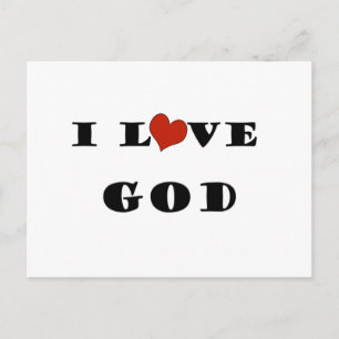 I Love God Postcard
