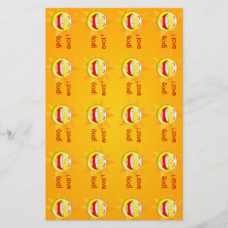I Love God Sun Stationery