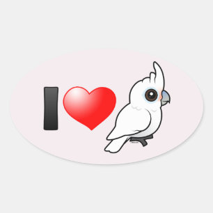I Love Goffin's Cockatoos Oval Sticker