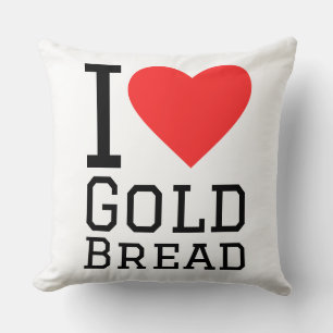 I love gold bread throw pillow
