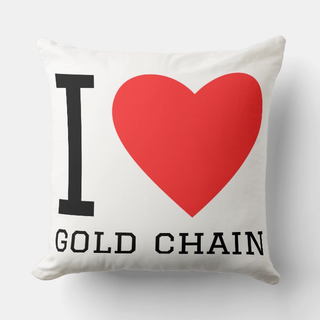 I love gold chain throw pillow (Front)