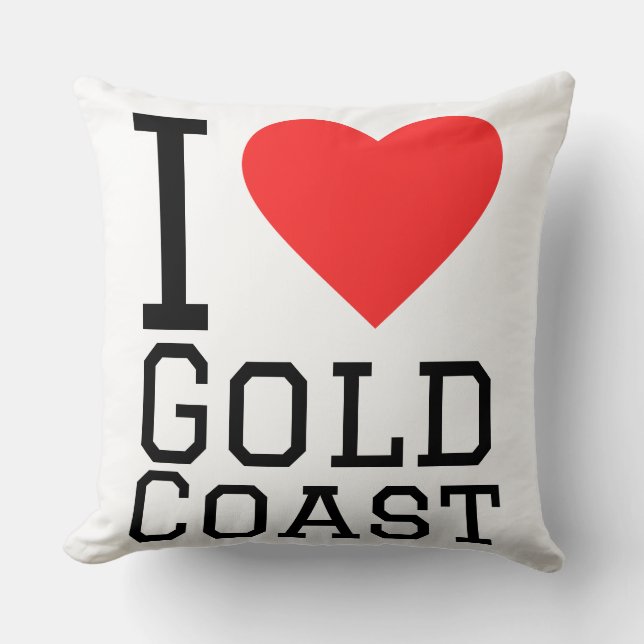 I love Gold Coast  Throw Pillow (Front)