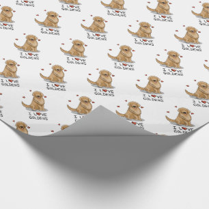 I Love Goldens I Love Golden Retrievers Cute Wrapping Paper