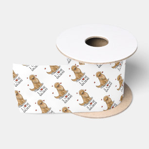 I Love Goldens - I Love Golden Retrievers Satin Ribbon