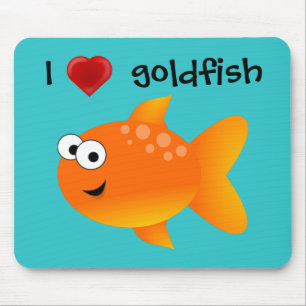 I Love Goldfish Mouse Pad