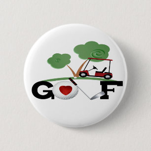 I Love Golf 2 Inch Round Button