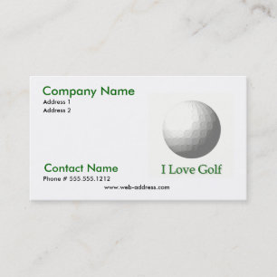 I Love Golf Business Card
