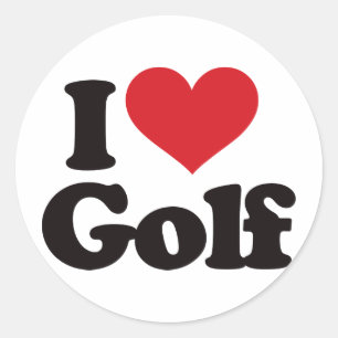I Love Golf Classic Round Sticker